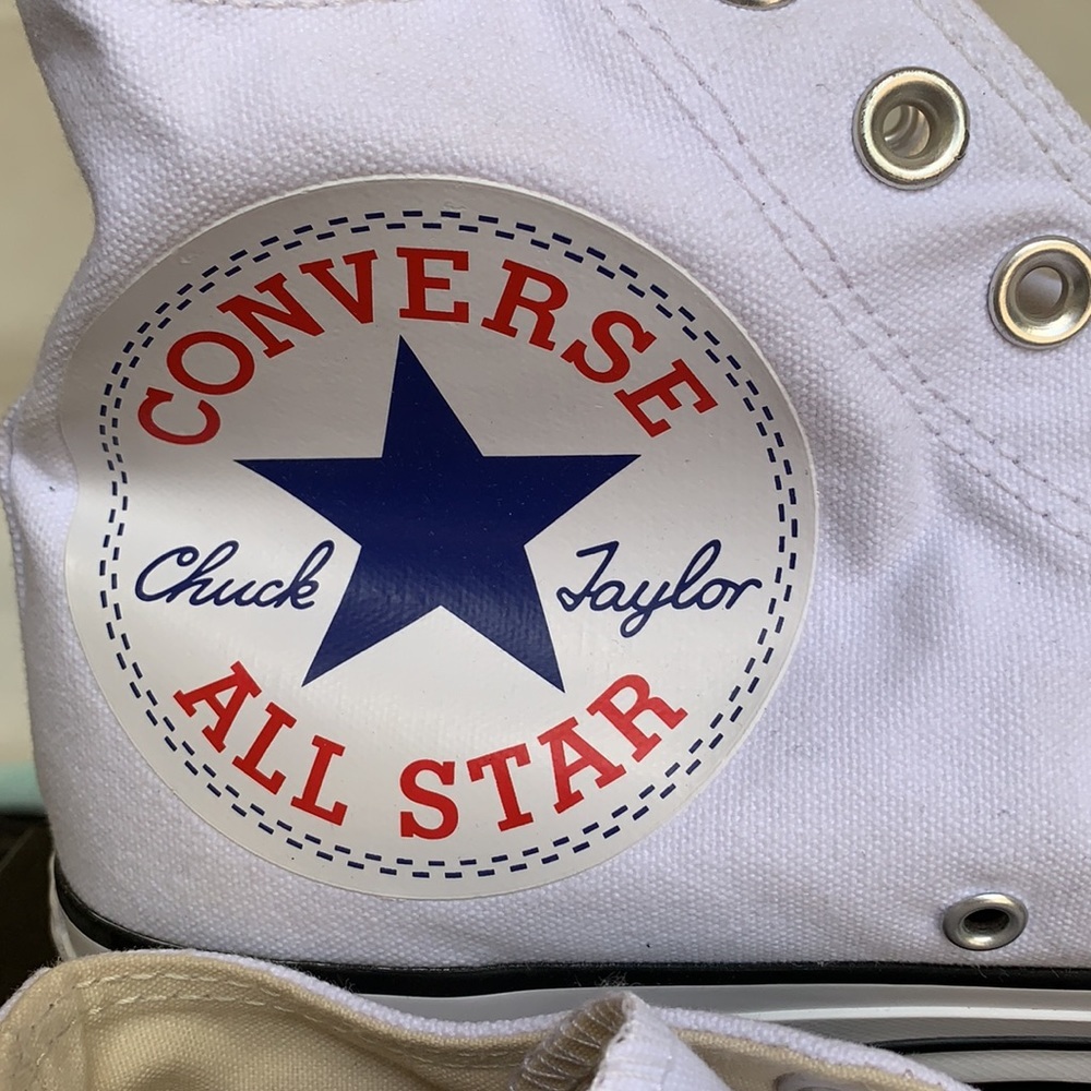 CONVERSE CTAS HI WHITE/WHITE/BLACK MENS - Picture 5 of 16